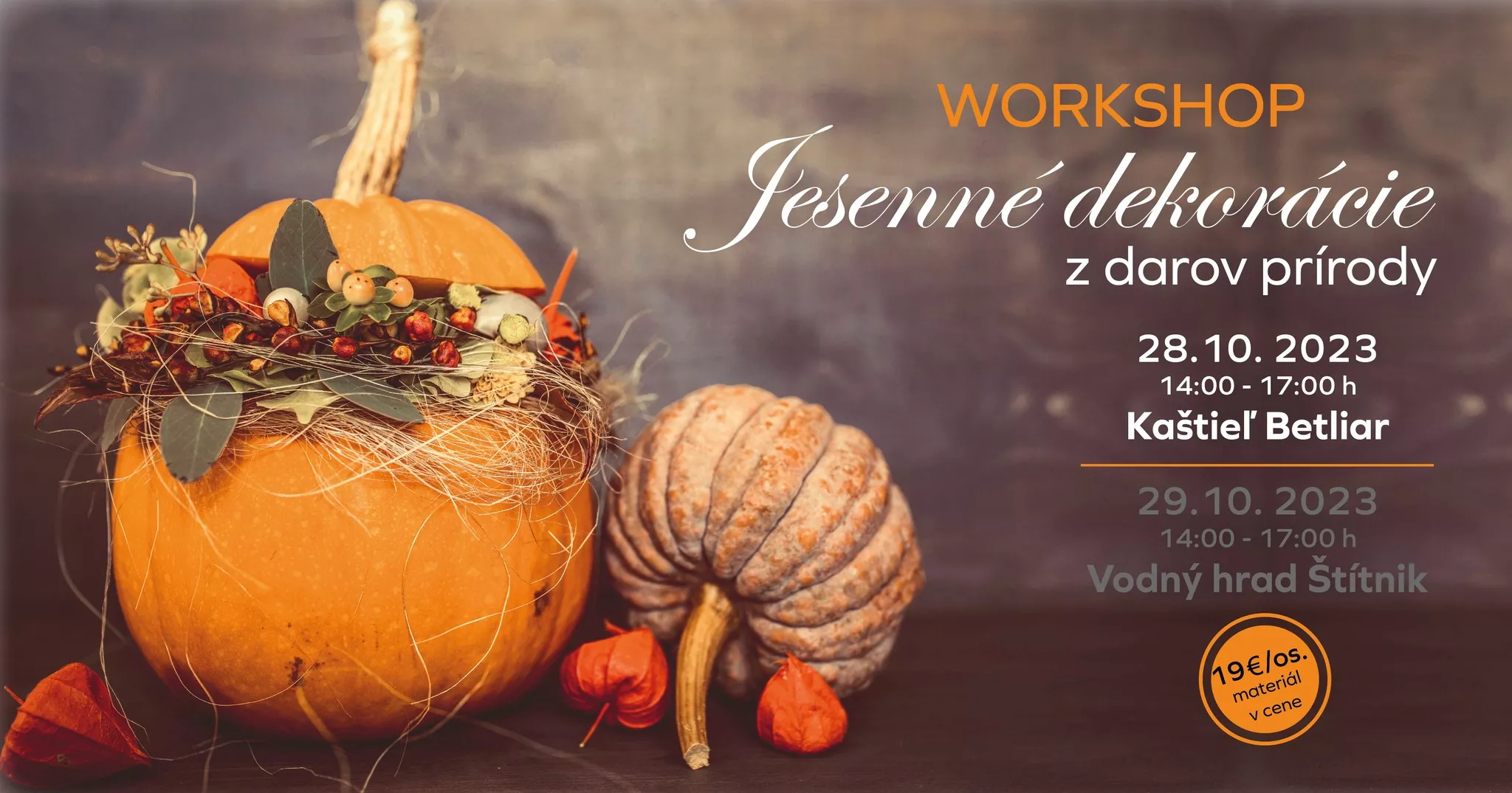 Jesenné dekorácie z darov prírody