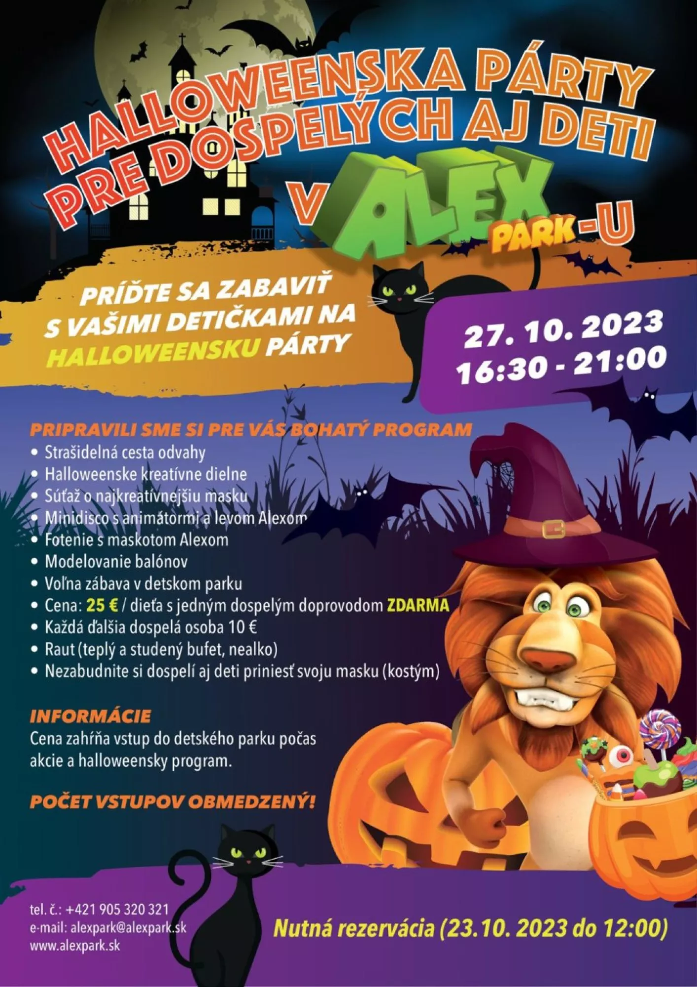 Halloweenska párty pre dospelých aj deti v Alex Parku