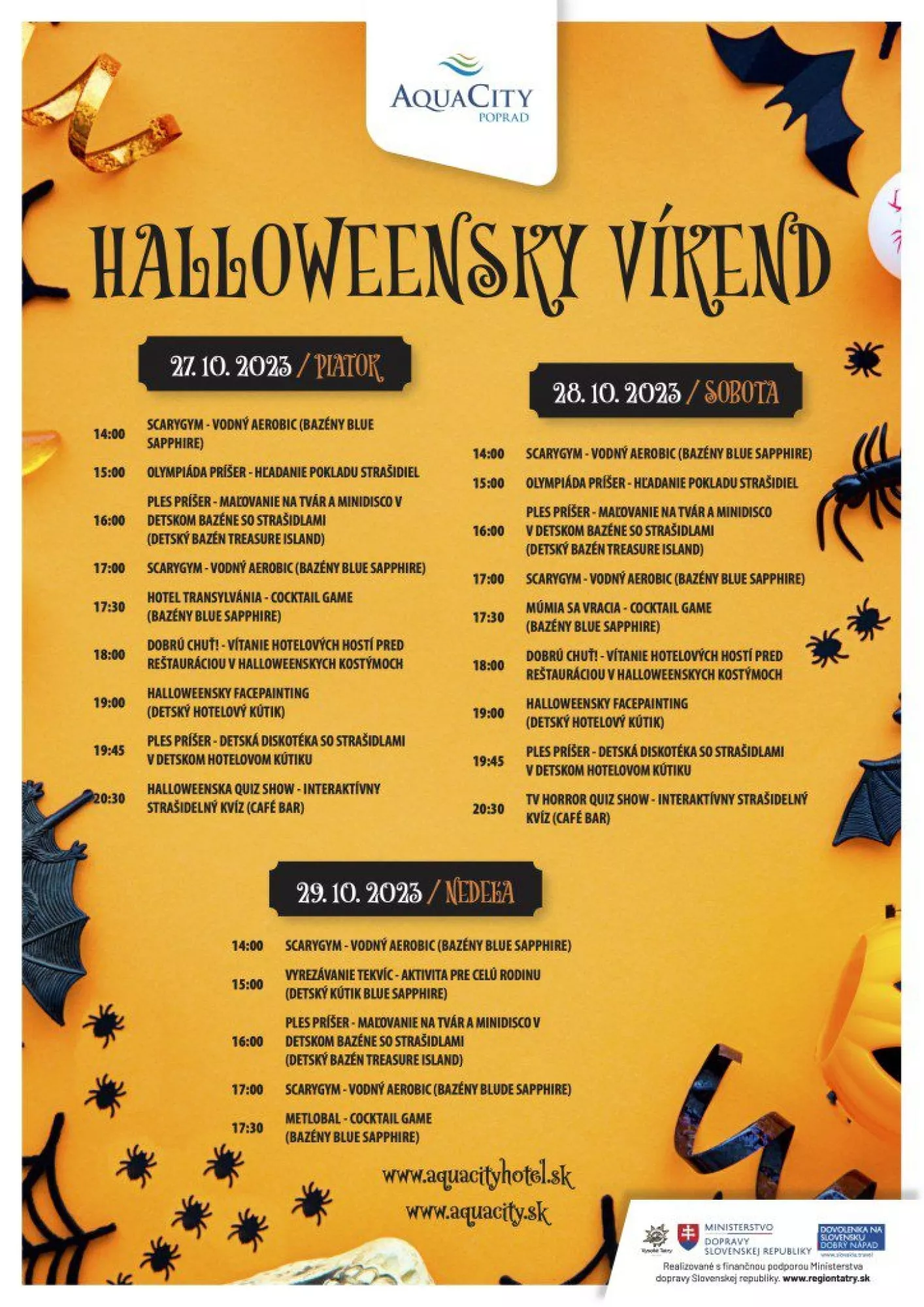Halloweensky program v AquaCity