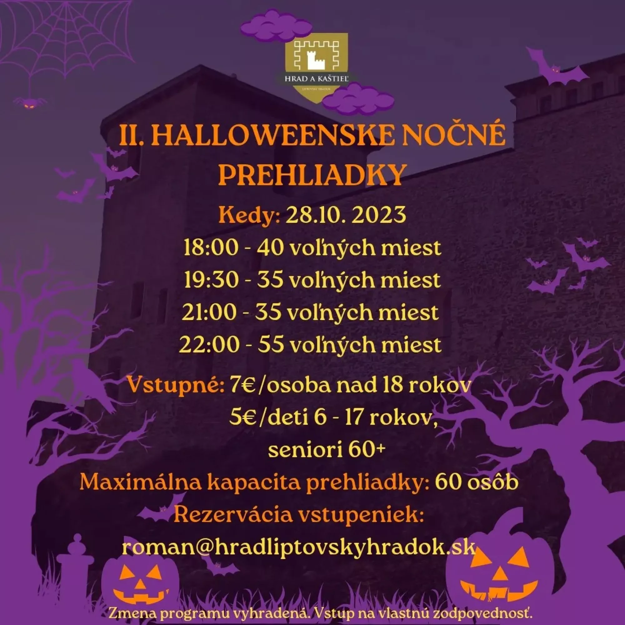 II. Halloweeenske nočné prehliadky