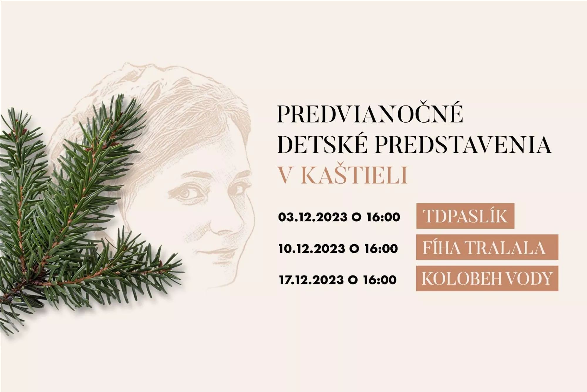 Predvianočné detské predstavenia v kaštieli