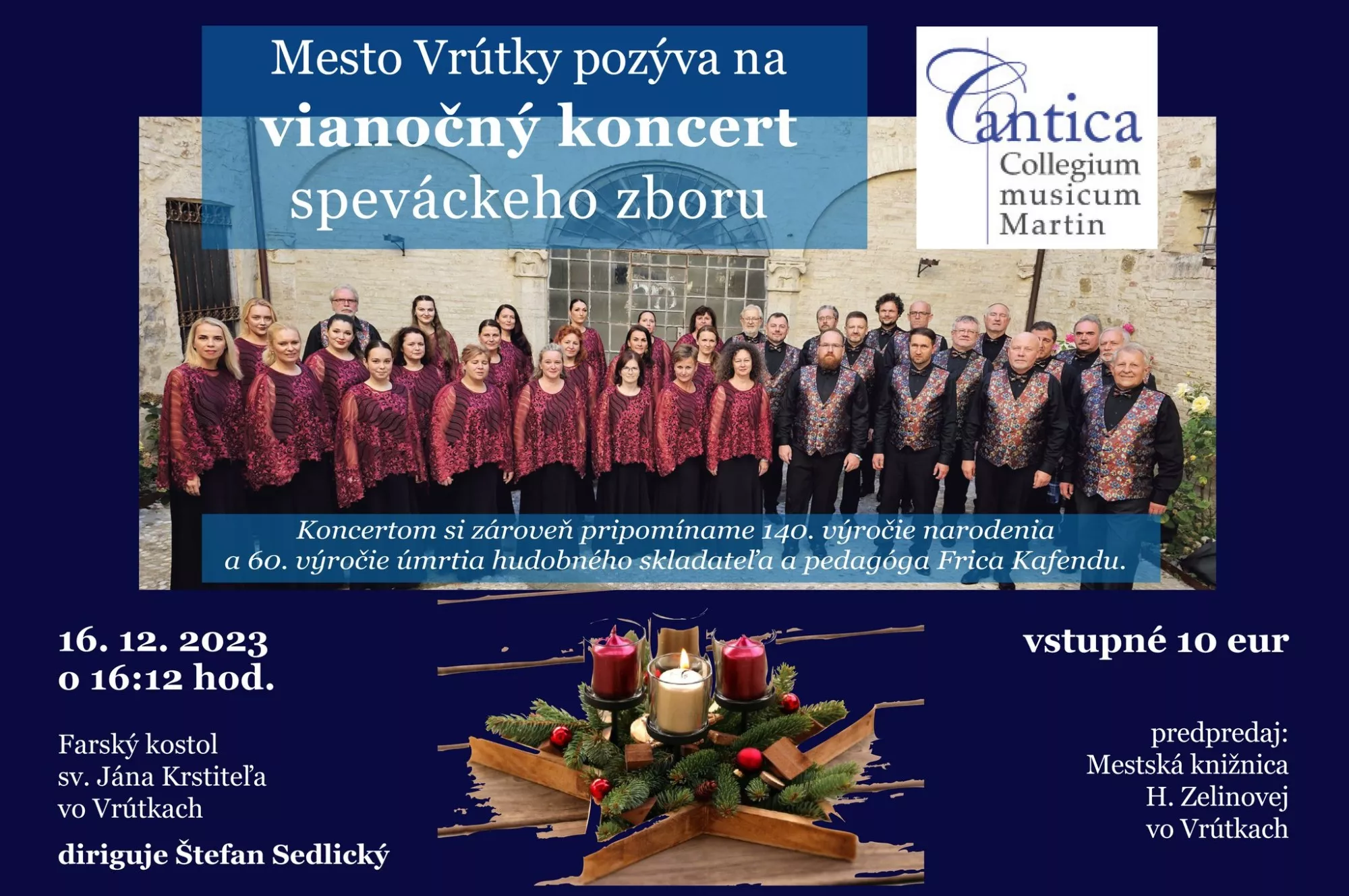 Vianočný koncert speváckeho zboru Cantica Collegium Musicum