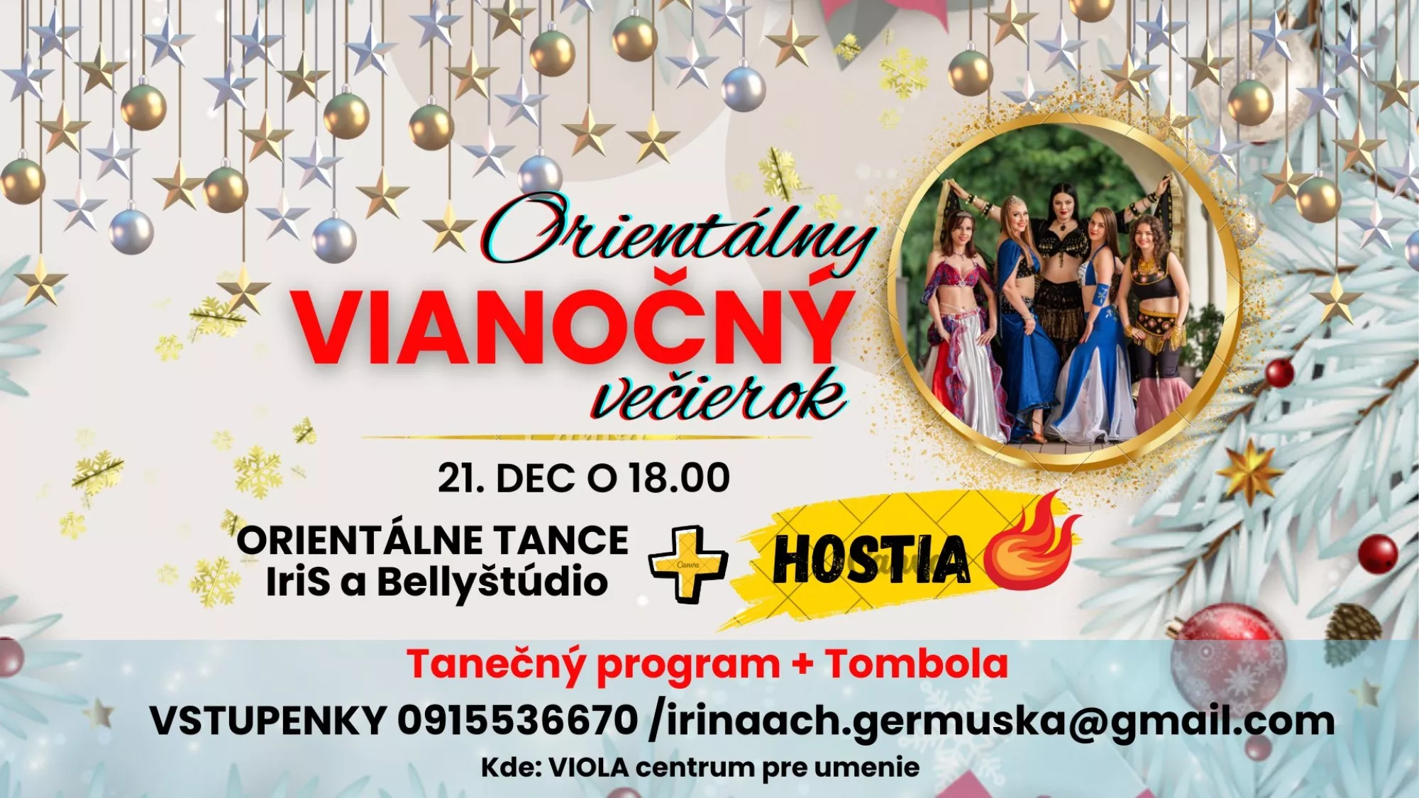Orientálny Vianočný večierok s IriS a Bellyštúdio
