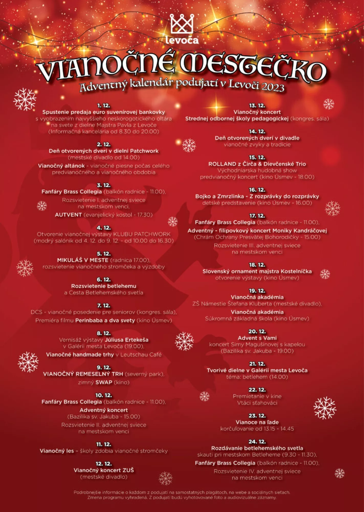 Vianočné mestečko Levoča