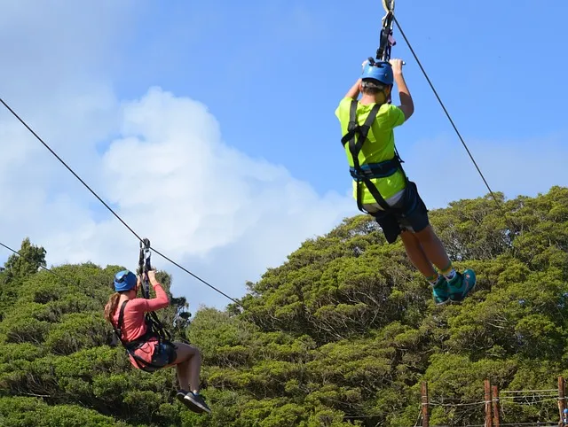 Zipline nad korunami stromov