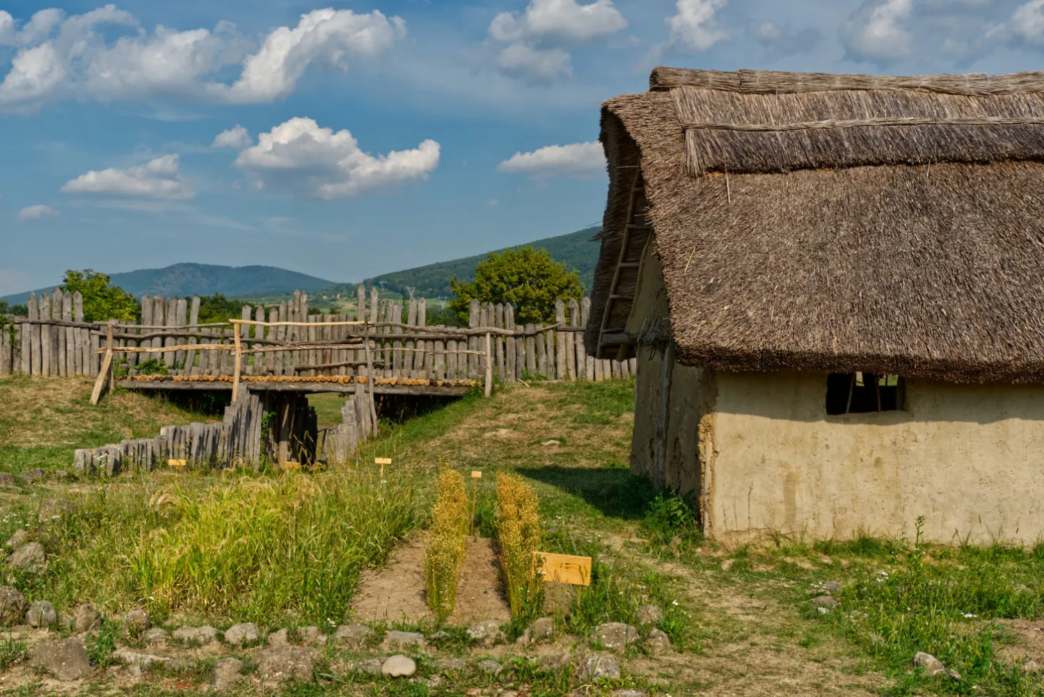 archeoskanzen pocas leta, dedinka so zahradou