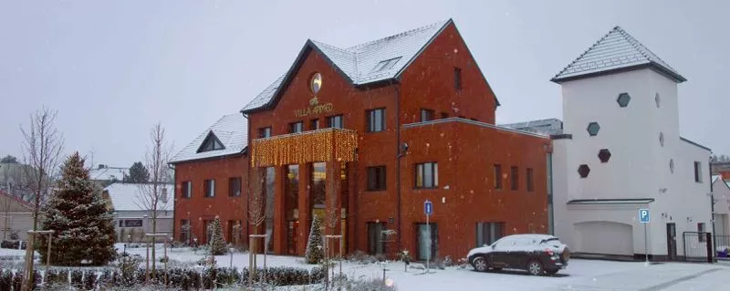 budova medolandie v zime