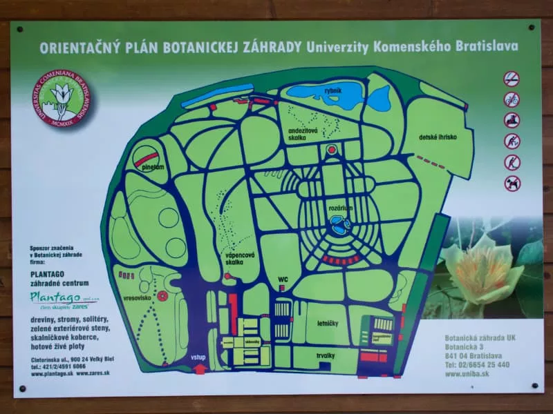 Mapa botanickej zahrady
