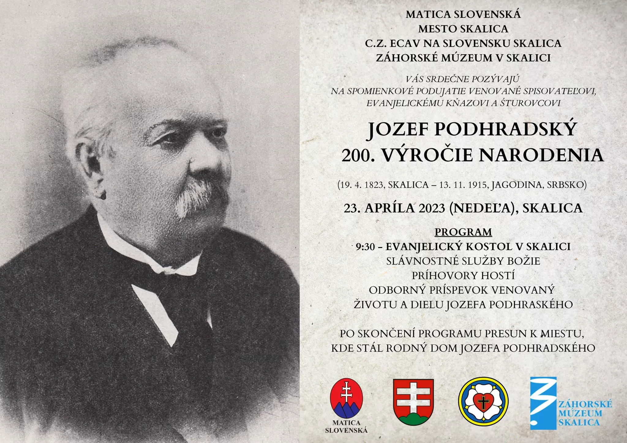 Jozef Podhradský - 200. výročie narodenia