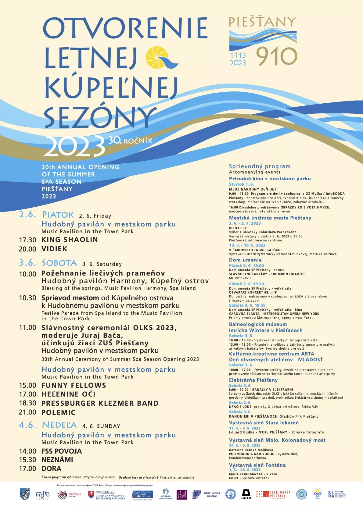 Otvorenie letnej kúpeľnej sezóny 2023 - 30. ročník