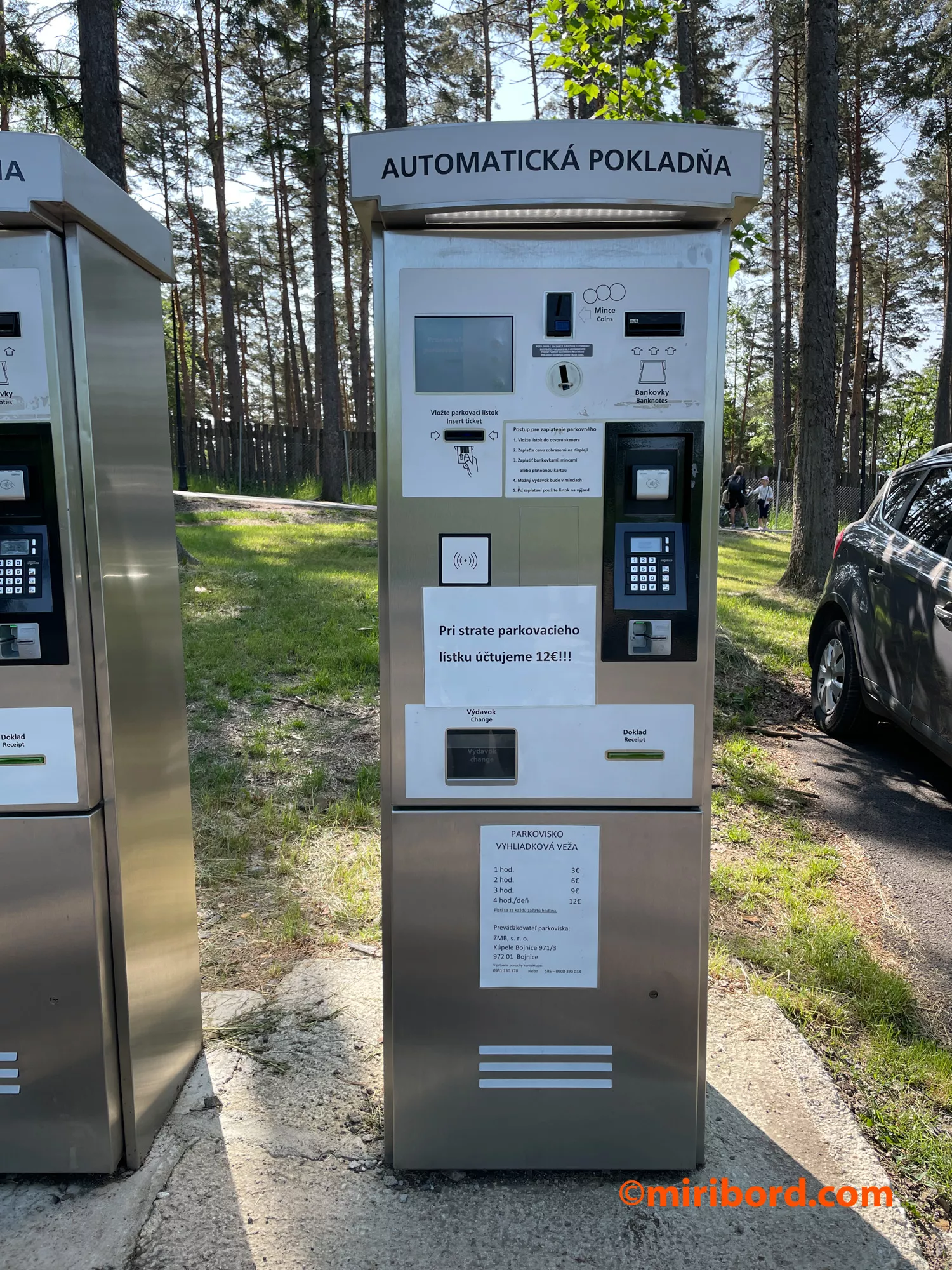 Dinono Bojnice - parkovacie automaty