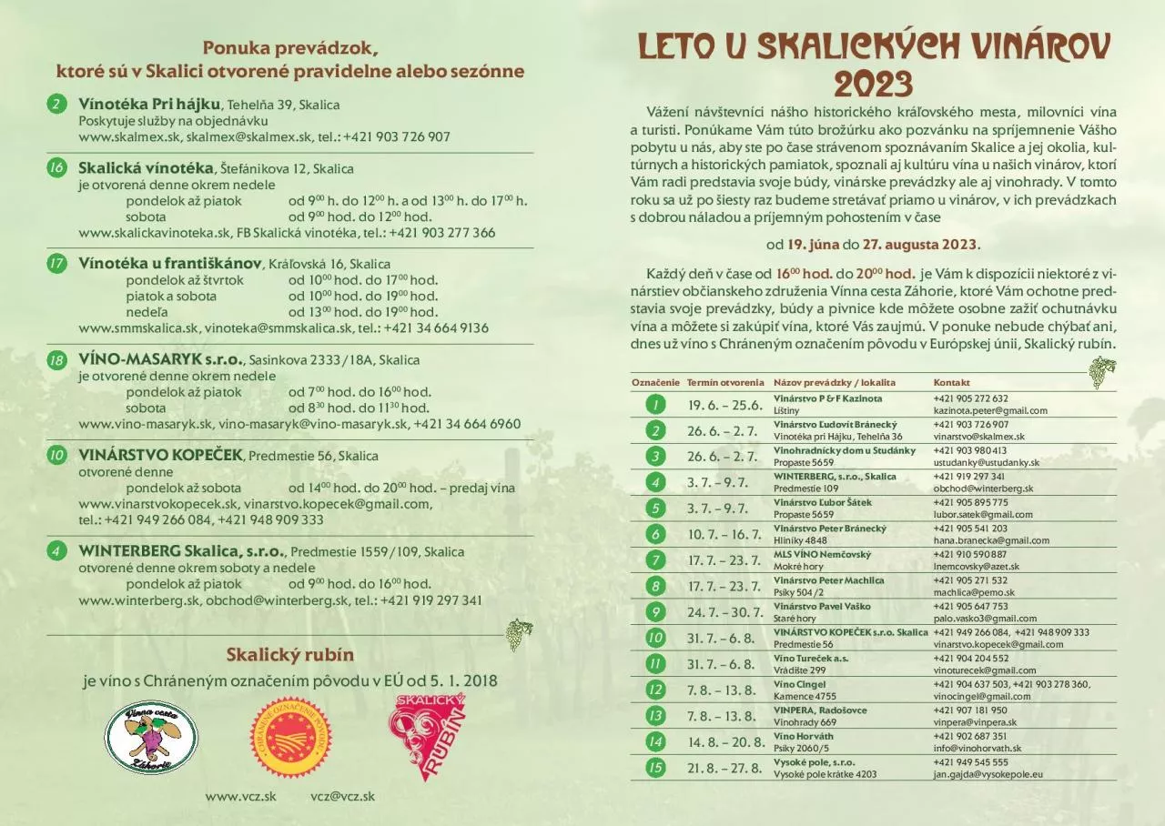 Leto u skalických vinárov