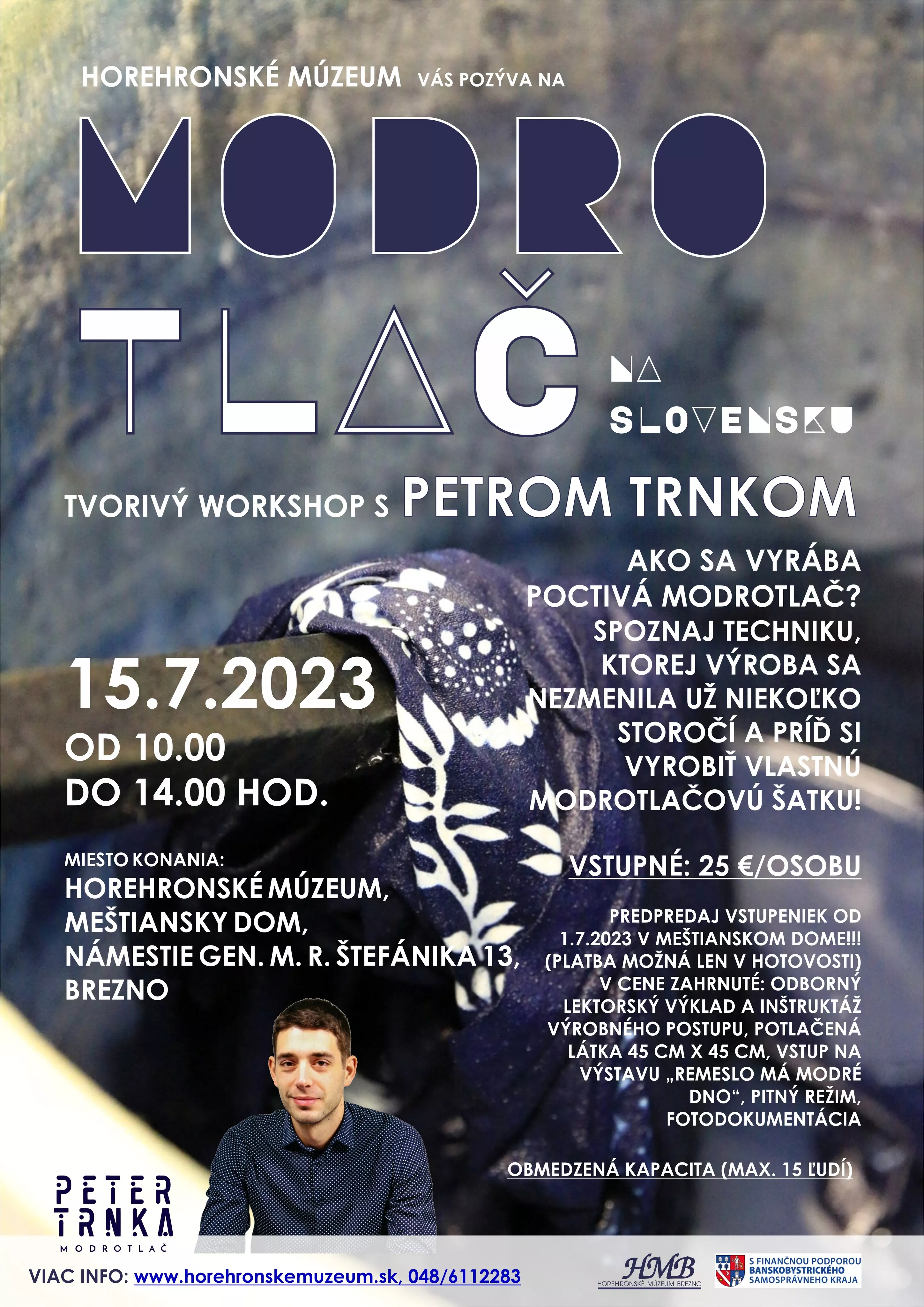 Modrotlač na Slovenku - tvorivý workshop s Petrom Trnkom