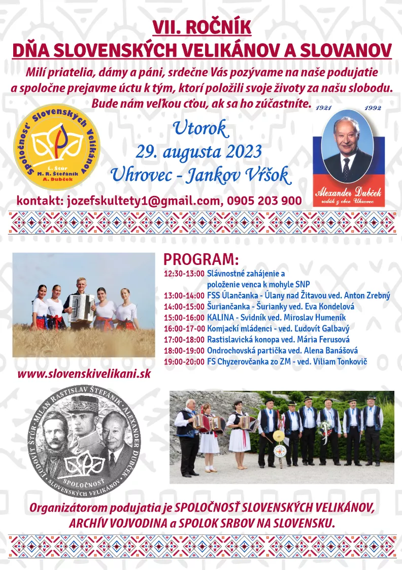 VII. ročník Dňa slovenských velikánov a Slovanov 2023