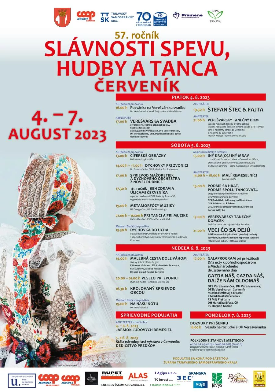 Slávností spevu, hudby a tanca a Medzinárodný družstevný deň Červeník 2023