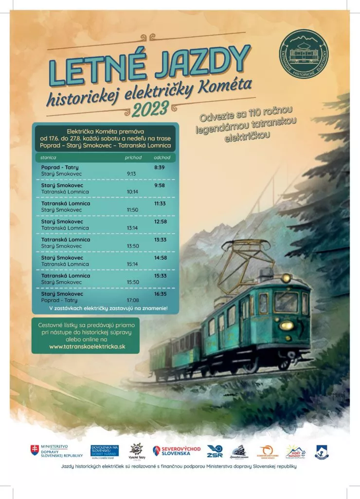 Letné jazdy historickej električky Kométa 2023