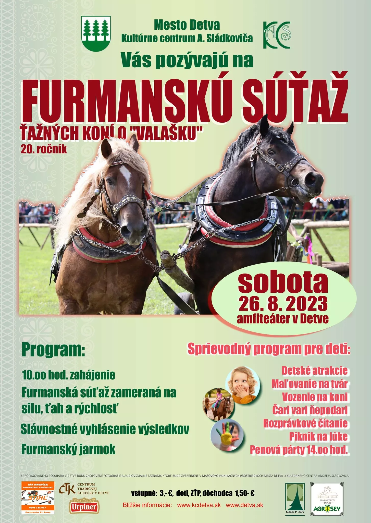 Furmanská súťaž ťažných koní o valašku