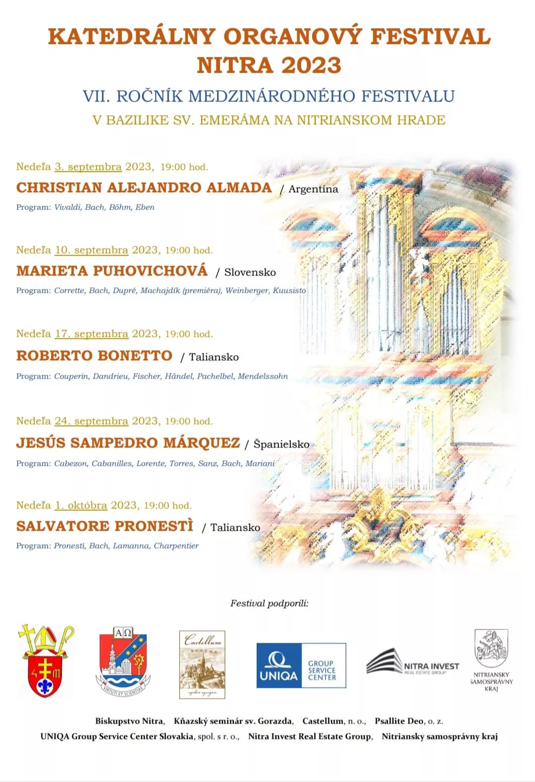 Katedrálny organový festival na Nitrianskom hrade