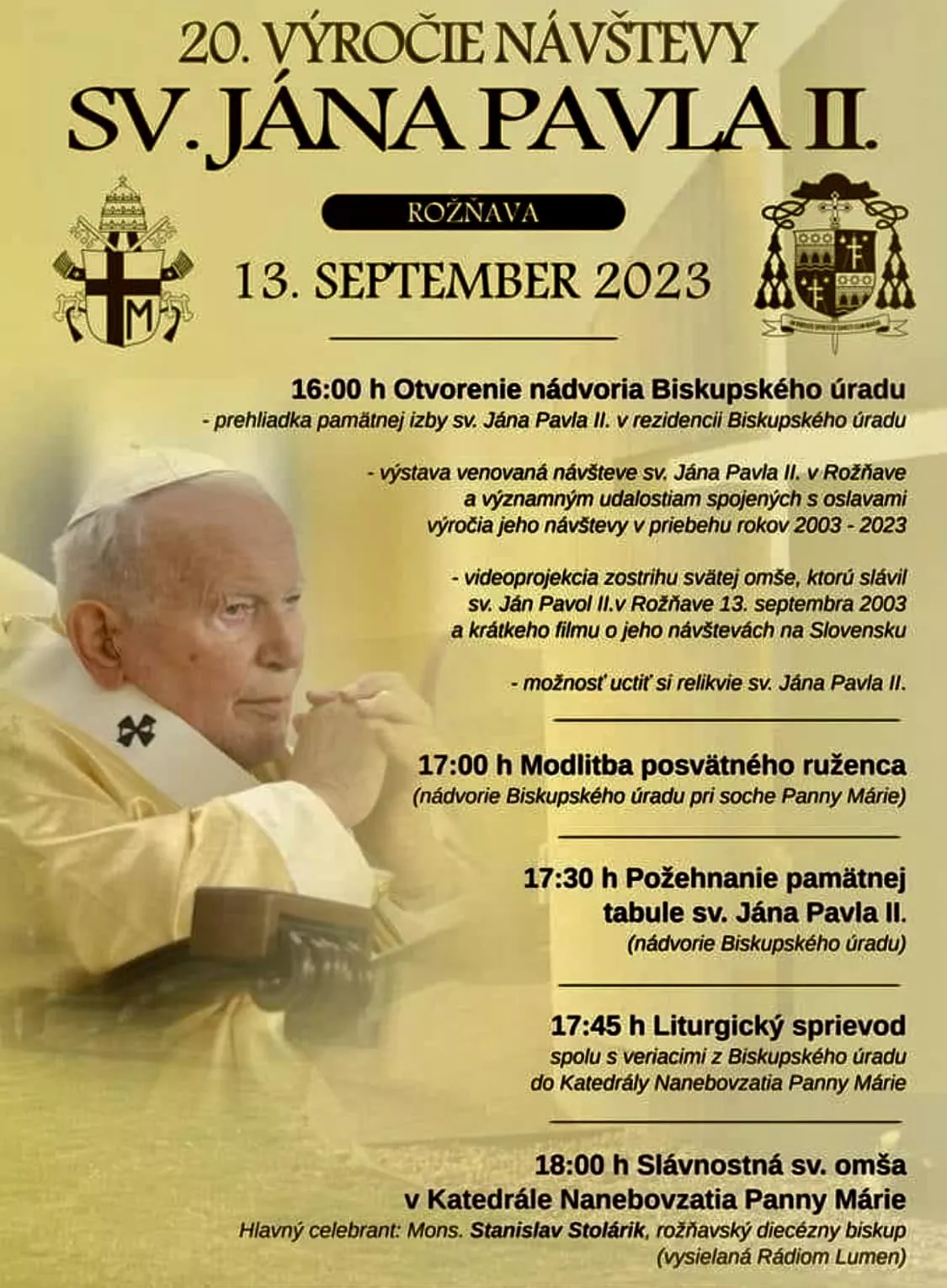 20. výročie návštevy sv. Jána Pavla II. v Rožňave